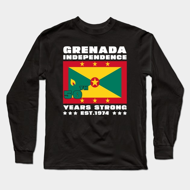 Grenada Independence Day Grenadian 50th celebration Grenada Long Sleeve T-Shirt by DesignergiftsCie